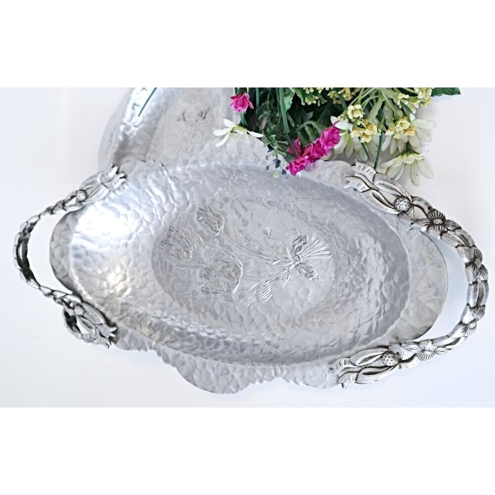 Vintage Hand Wrought Creations Rodney Kent Aluminum Serving Tray #404